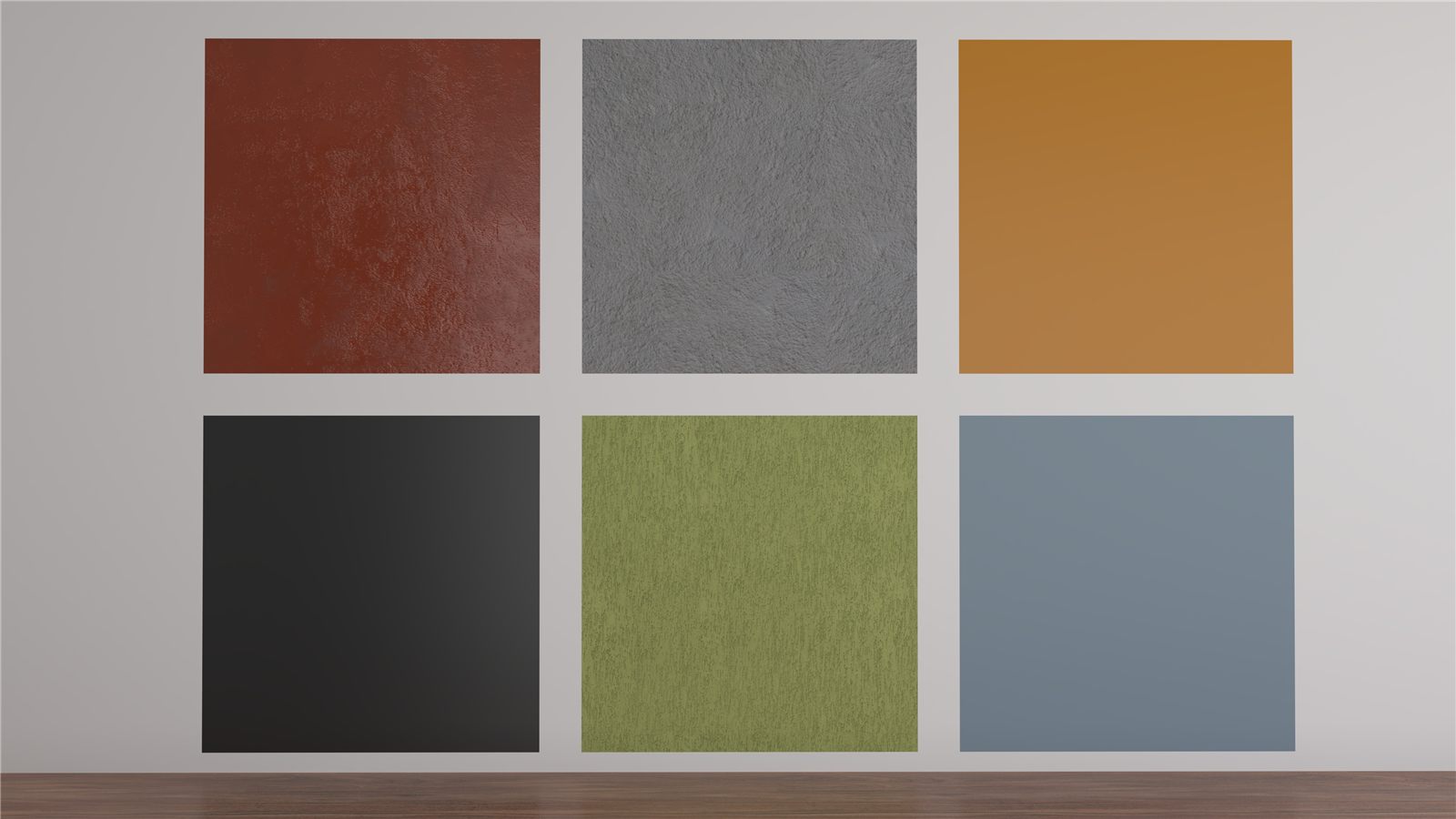 Campioni di colori e finiture decorative per pareti